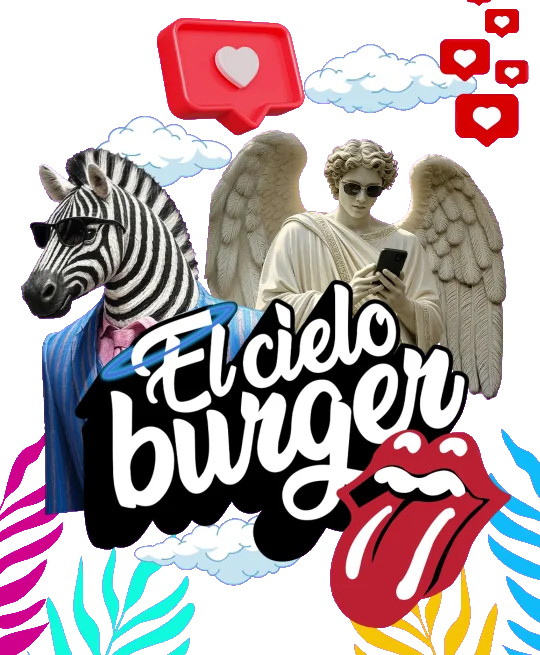 El Cielo Burger: cebra, ángel, corazón y lengua